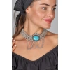 ZeyDor Turquoise Stone Chain Design Necklace 6089