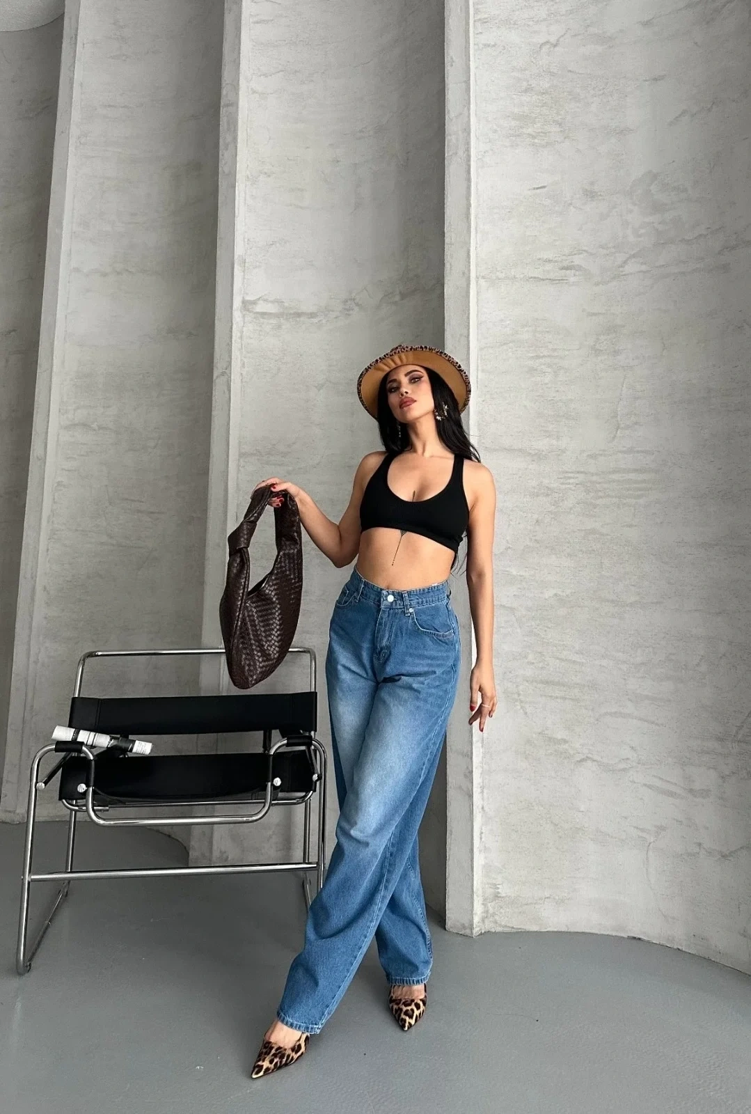 Baggy süper taş bıyık yıkama mavi jeans pantolon