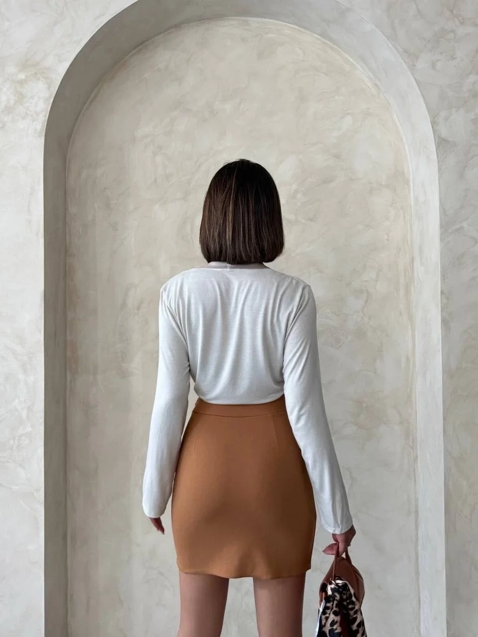 Çift yırtmaçlı etek camel s25910