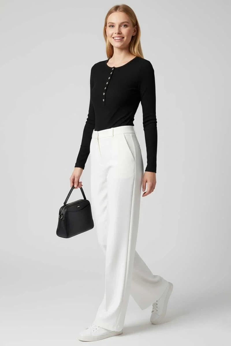 Çıtçıt Detaylı Bluz Siyah