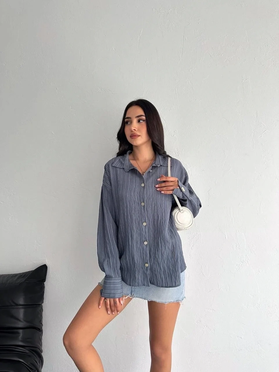 Çizgili oversize gömlek