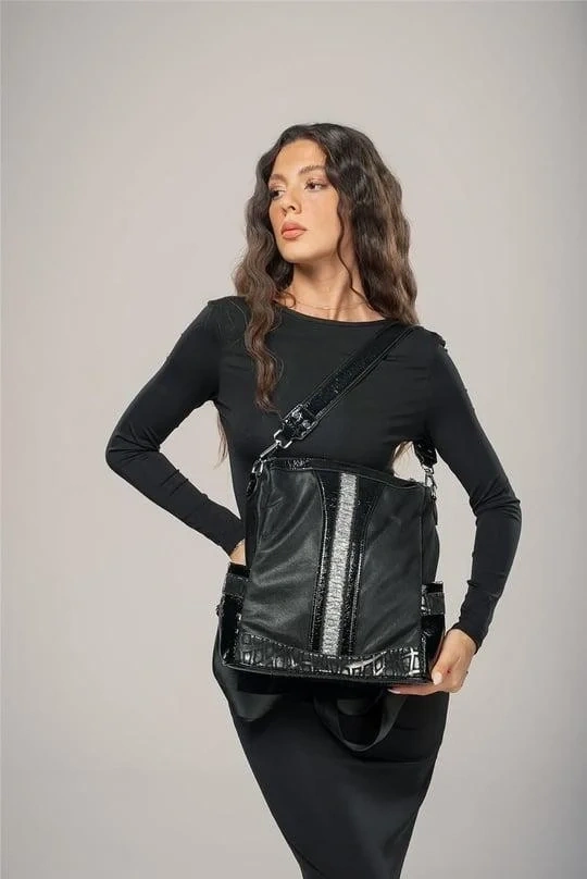 Ejya Siyah Cilt Kol Ve Omuz Çantası