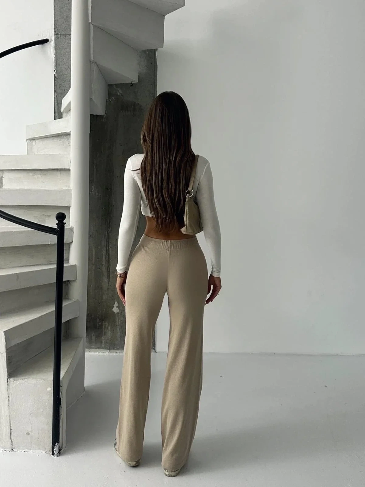 Fit comfort bej salaş pantolon