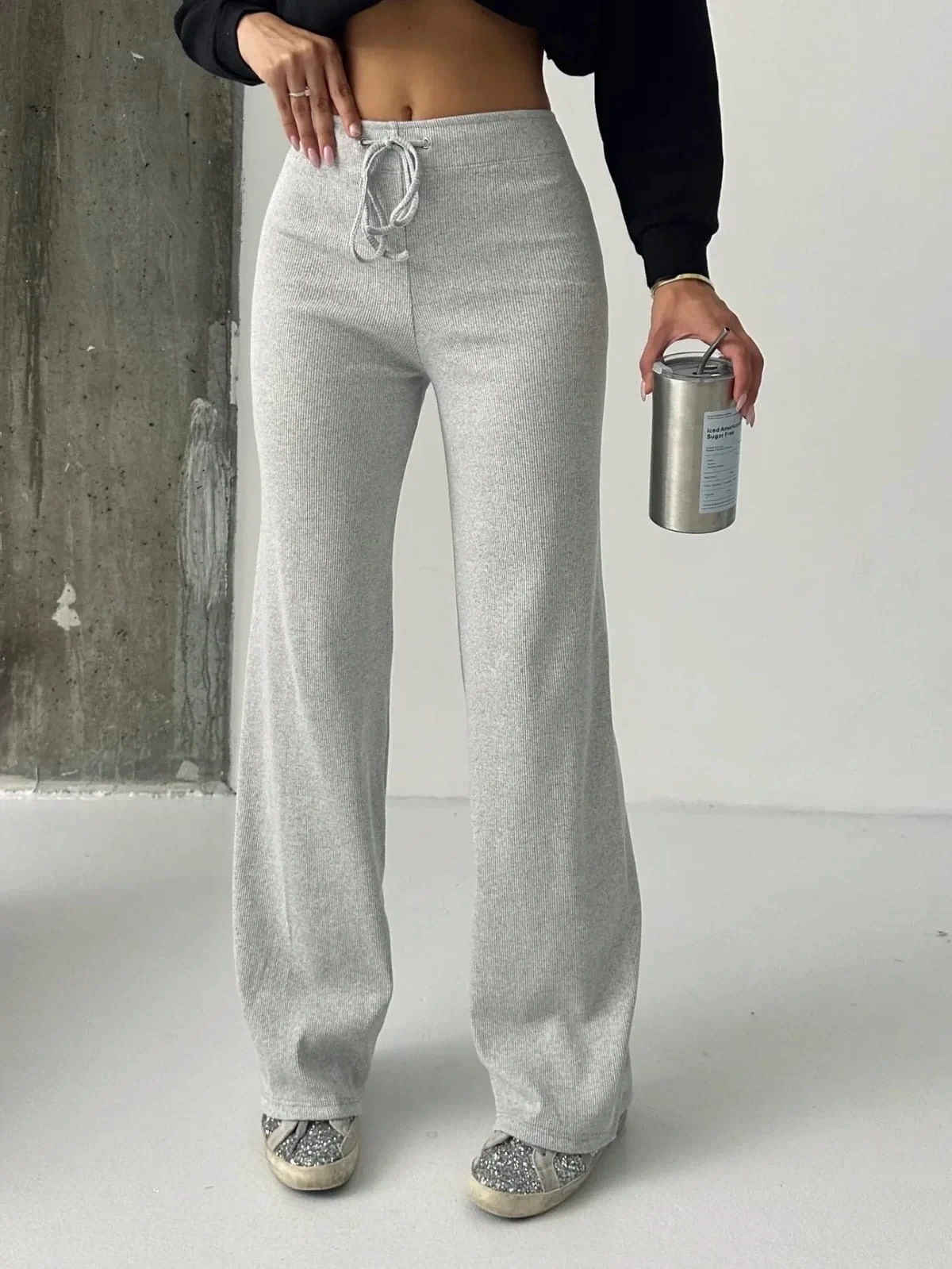 Fit comfort gri salaş pantolon A6011
