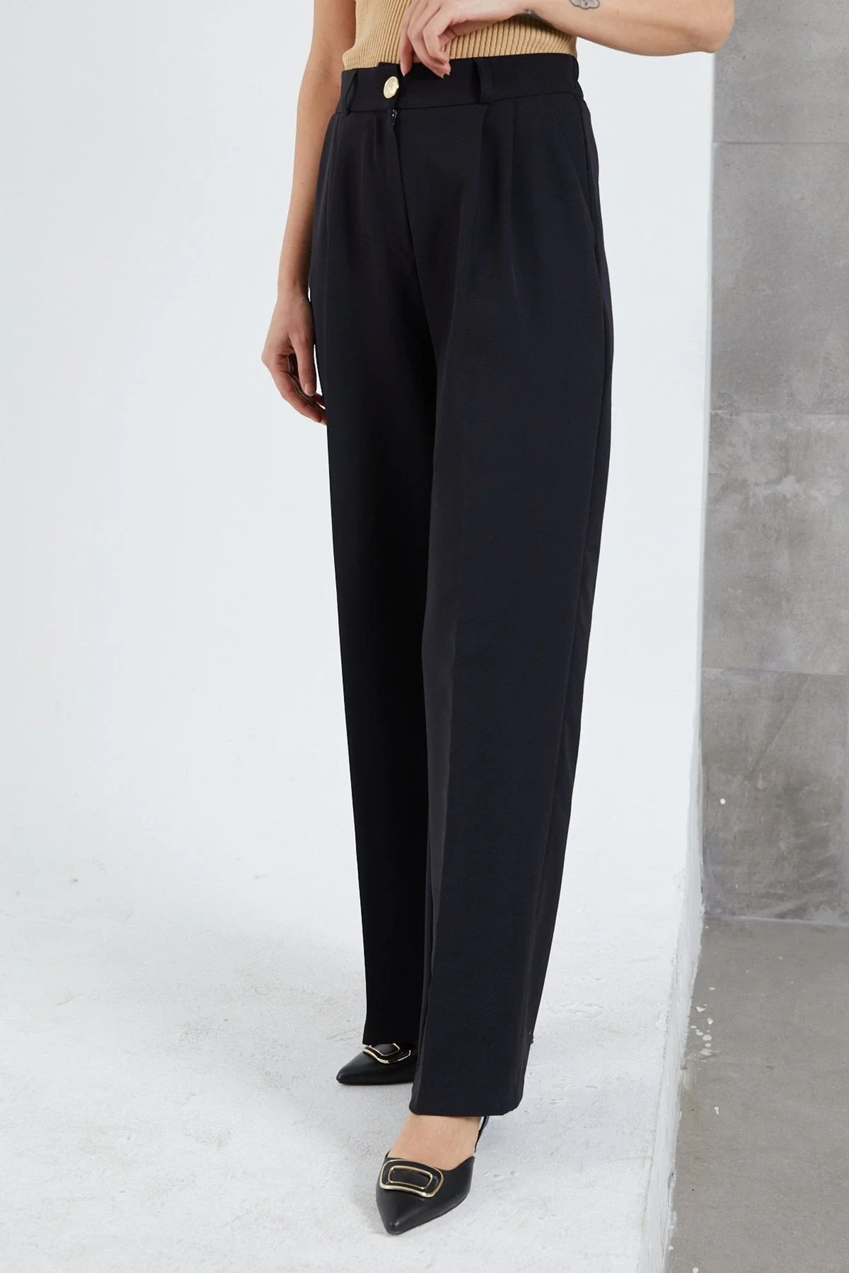 Kadın Beli Lastikli Pzzo Pantolon