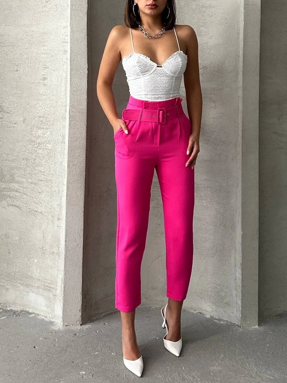 Kemerli havuç pantolon