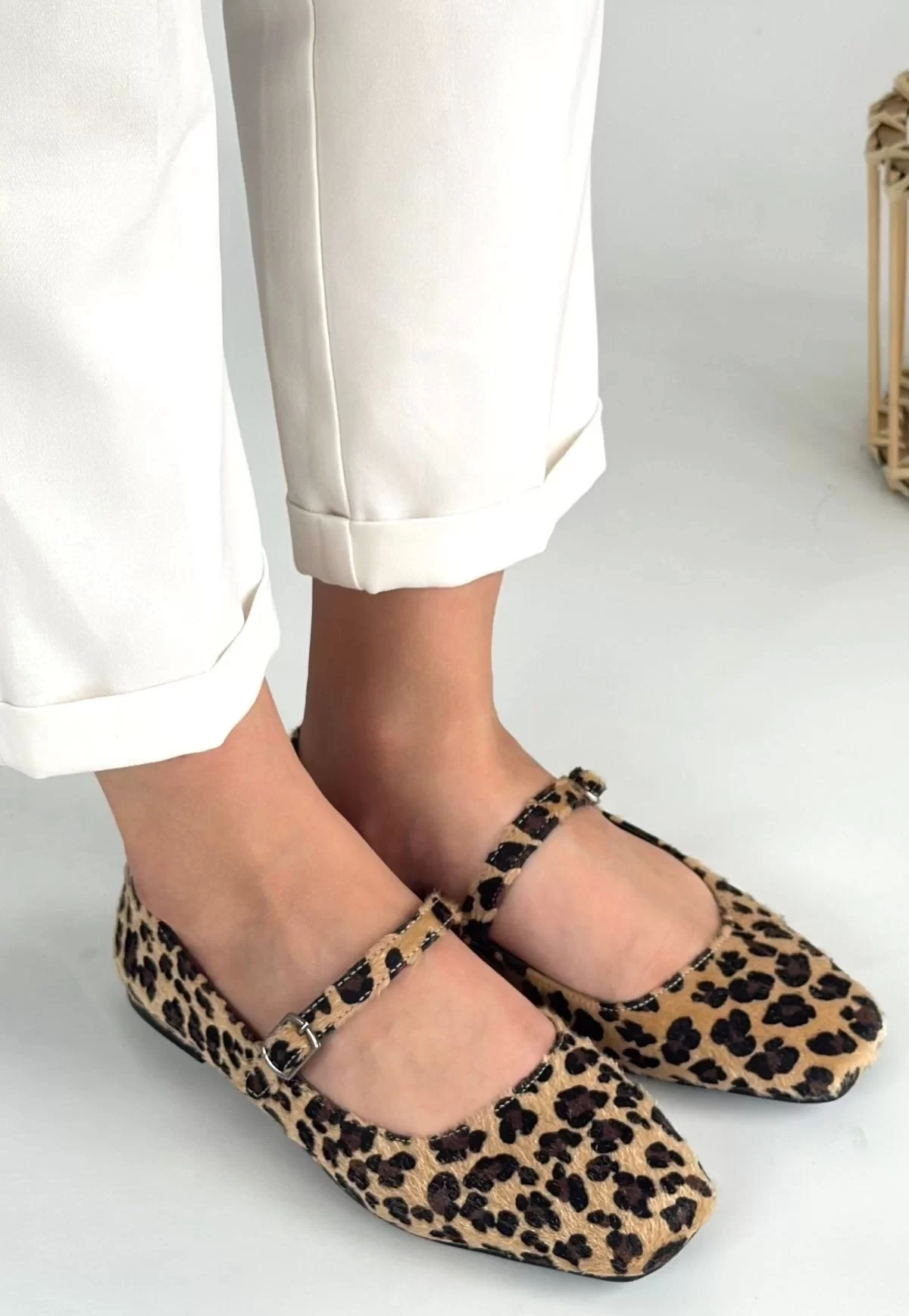 Linni Leopar Süet Babet Ayakkabı