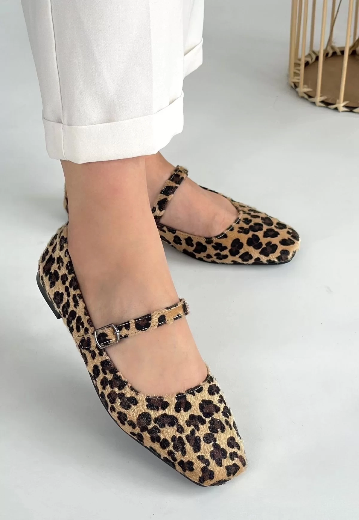 Linni Leopar Süet Babet Ayakkabı