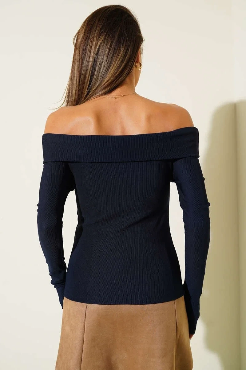 Madonna Çapraz Yaka Bluz lacivert