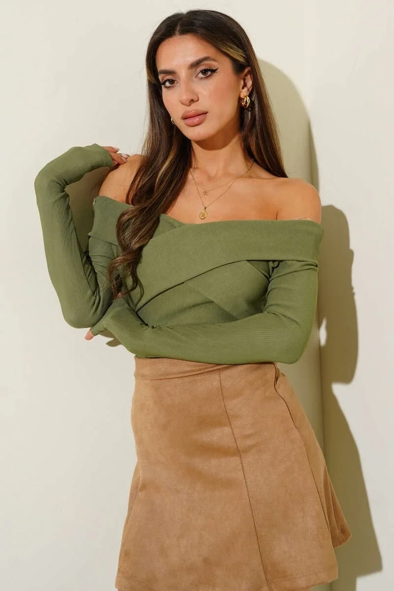 Madonna Çapraz Yaka Bluz Yeşil