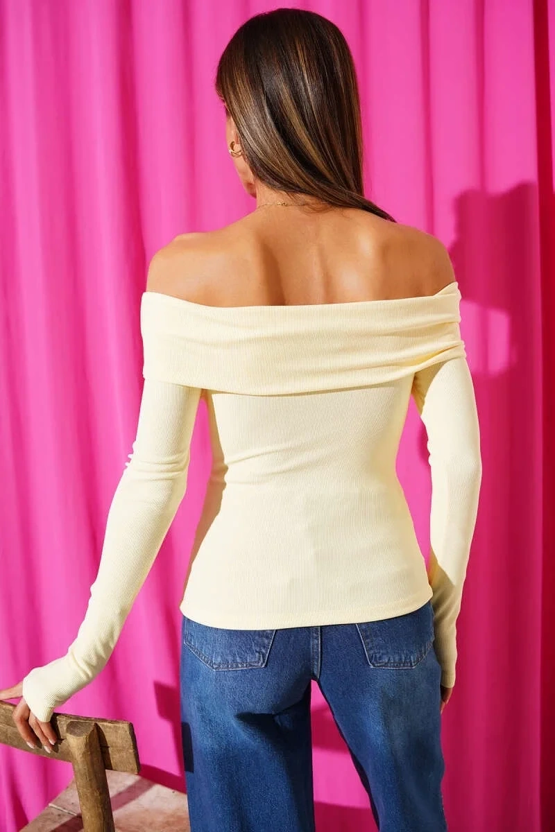 Madonna Yaka Düğmeli Bluz Sarı