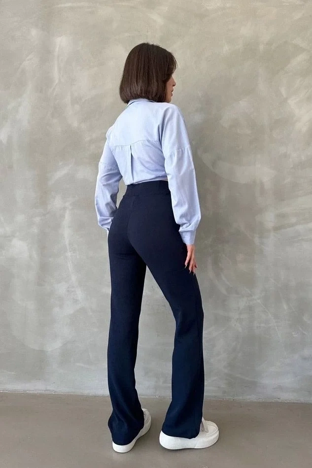 Önü cumalı ithal krep pantolon