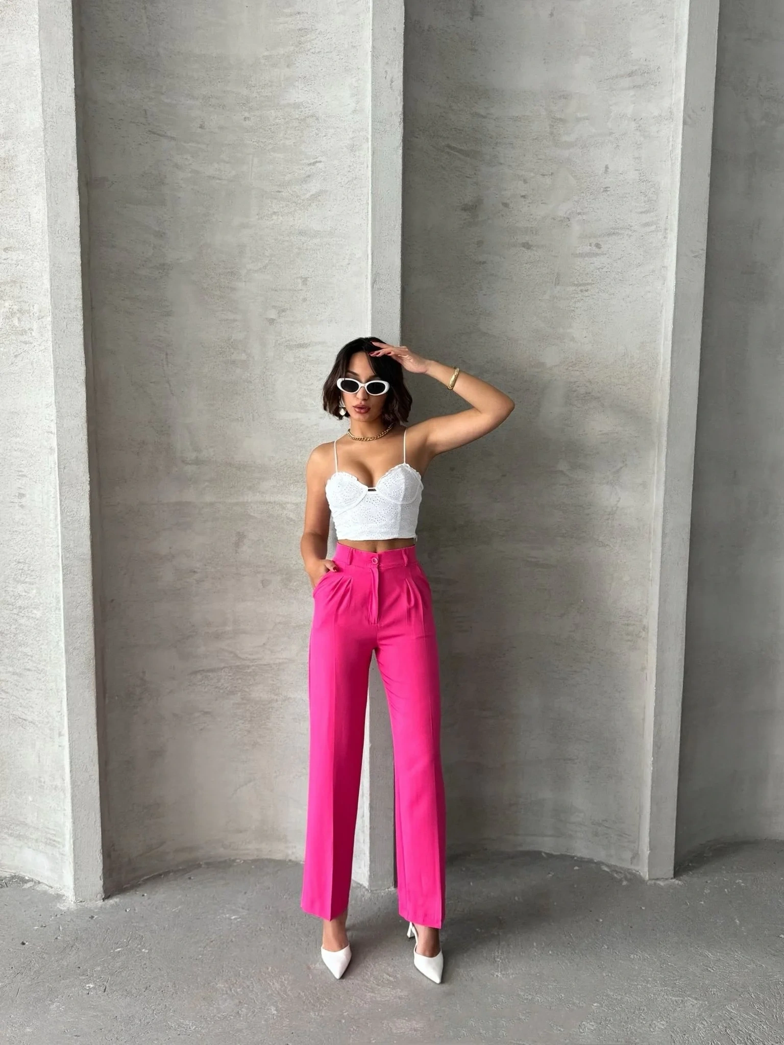 Palazzo fuşya pantolon