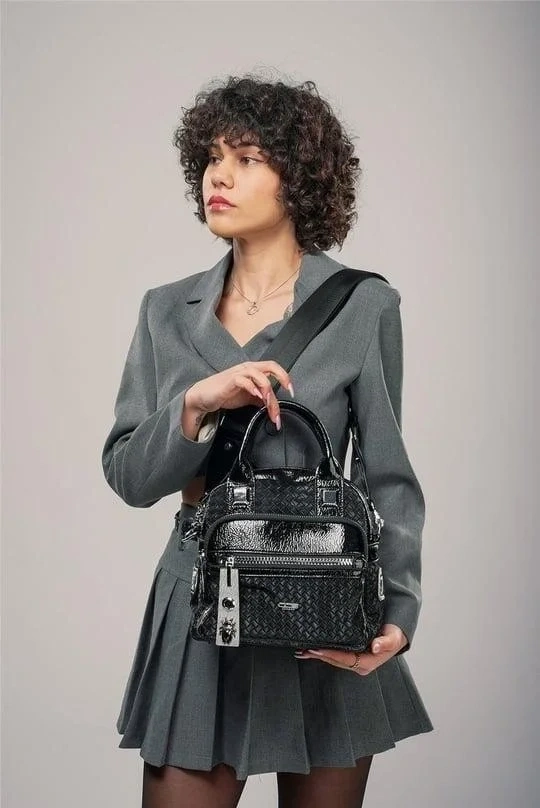 Şaty Siyah Cilt Ve Omuz Çantası