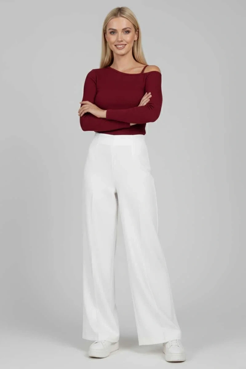 Tek Omuz İpli Bluz Bordo