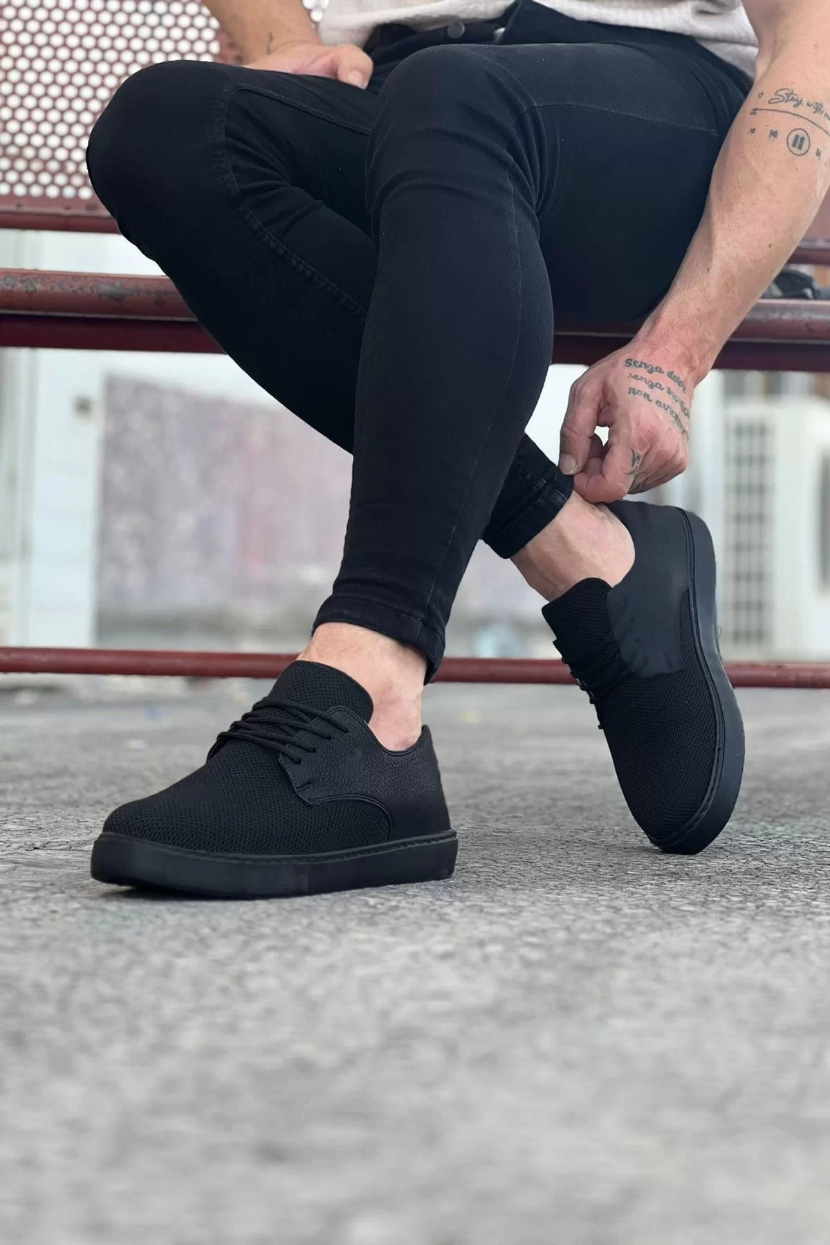 WG016 Kömür Triko Erkek Casual Ayakkabı