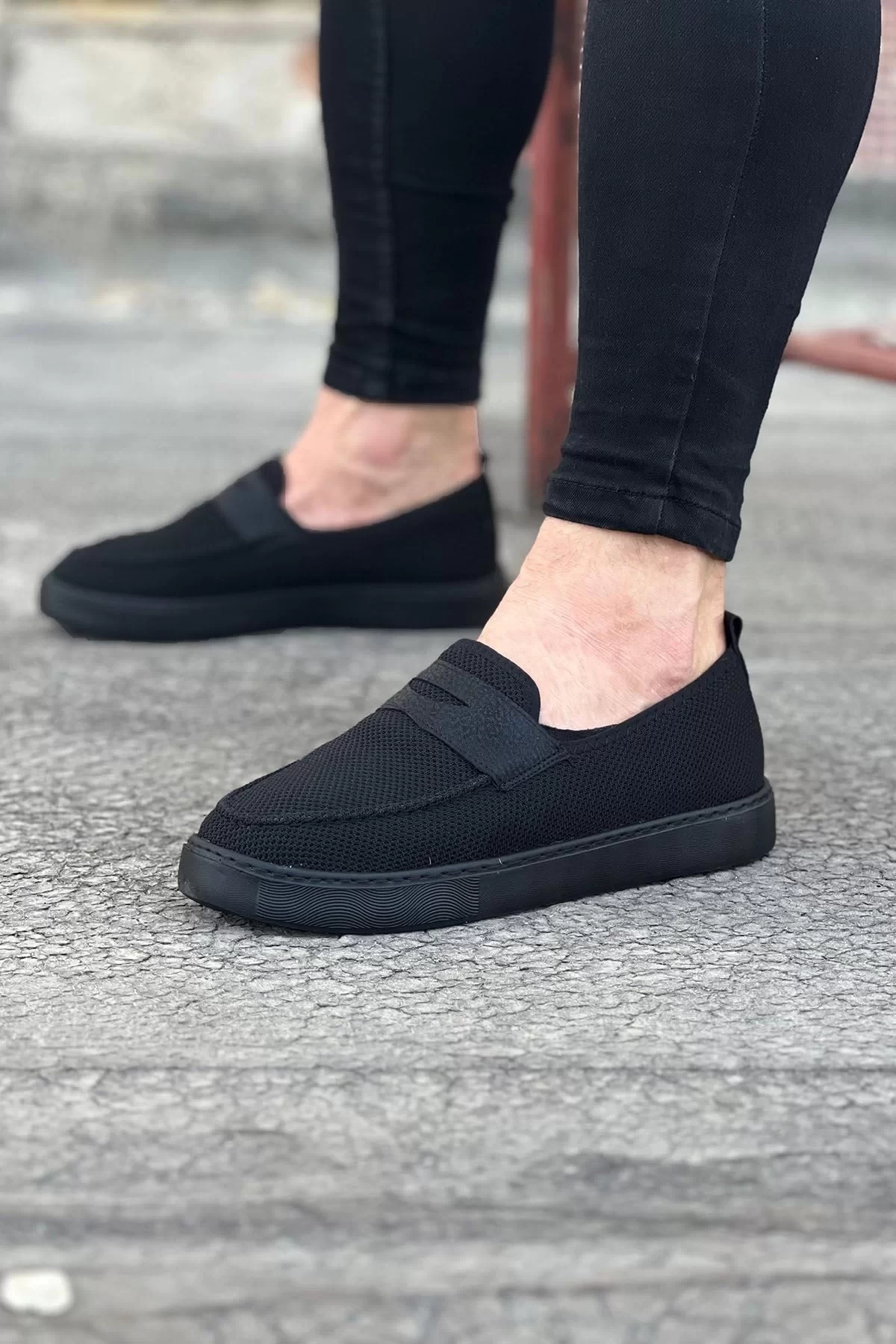 WG061 Kömür Triko Babet Erkek Casual Ayakkabı