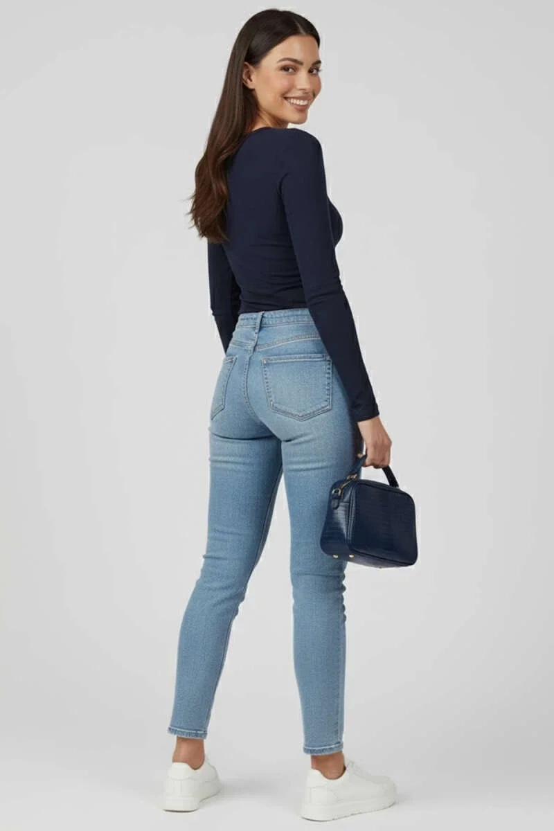 Yanı Büzgülü bluz Lacivert T4322