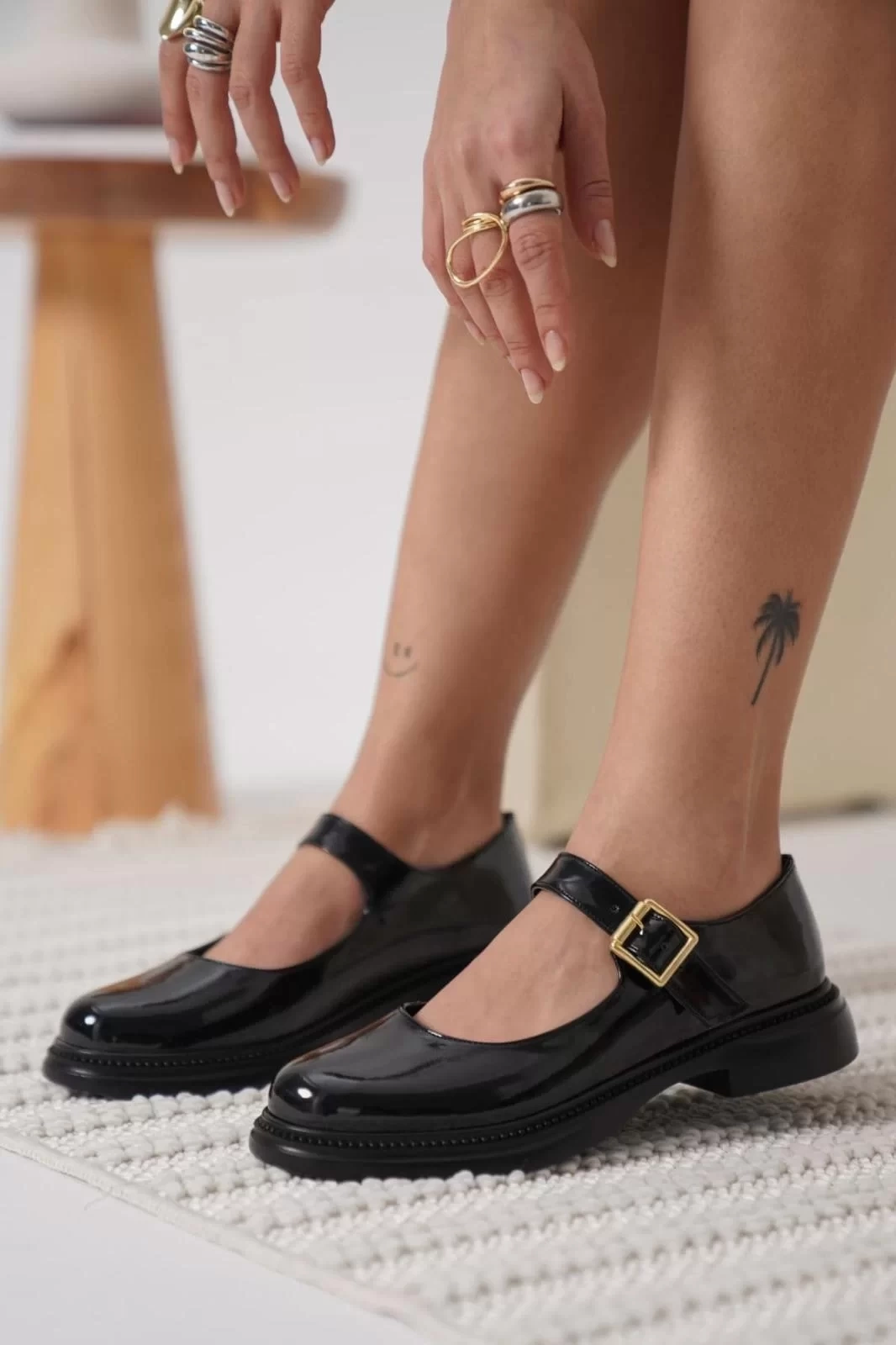 Yoko Siyah Rugan Oxford Ayakkabı