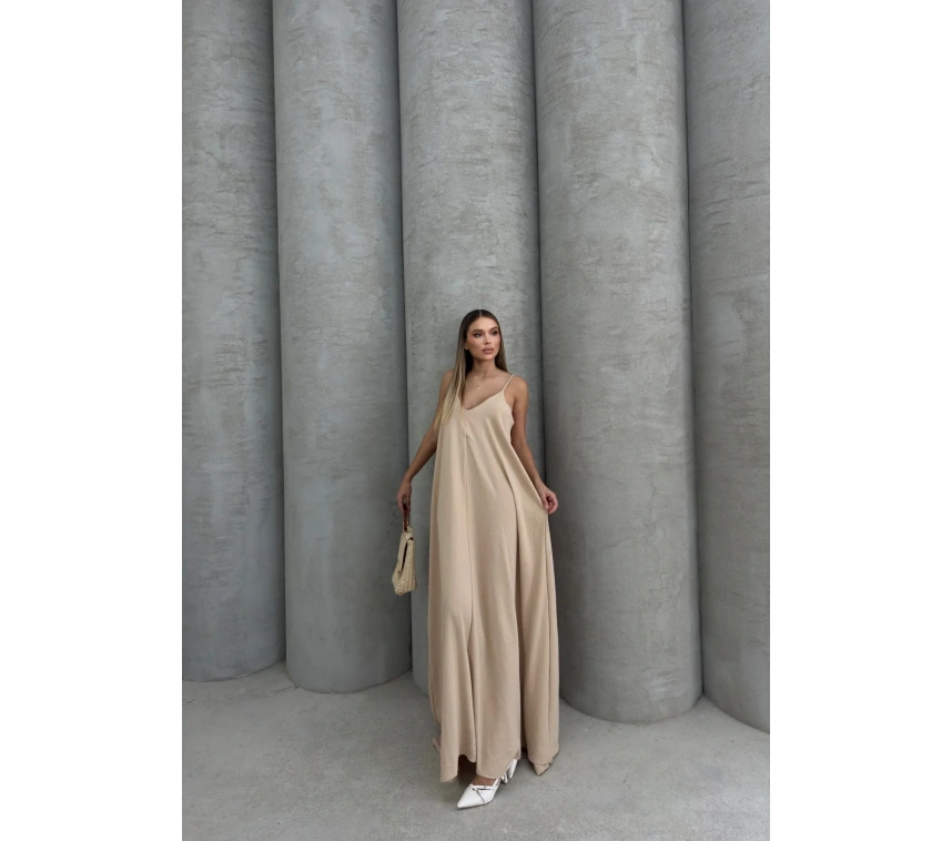Aerobin uzun elbise bej pt