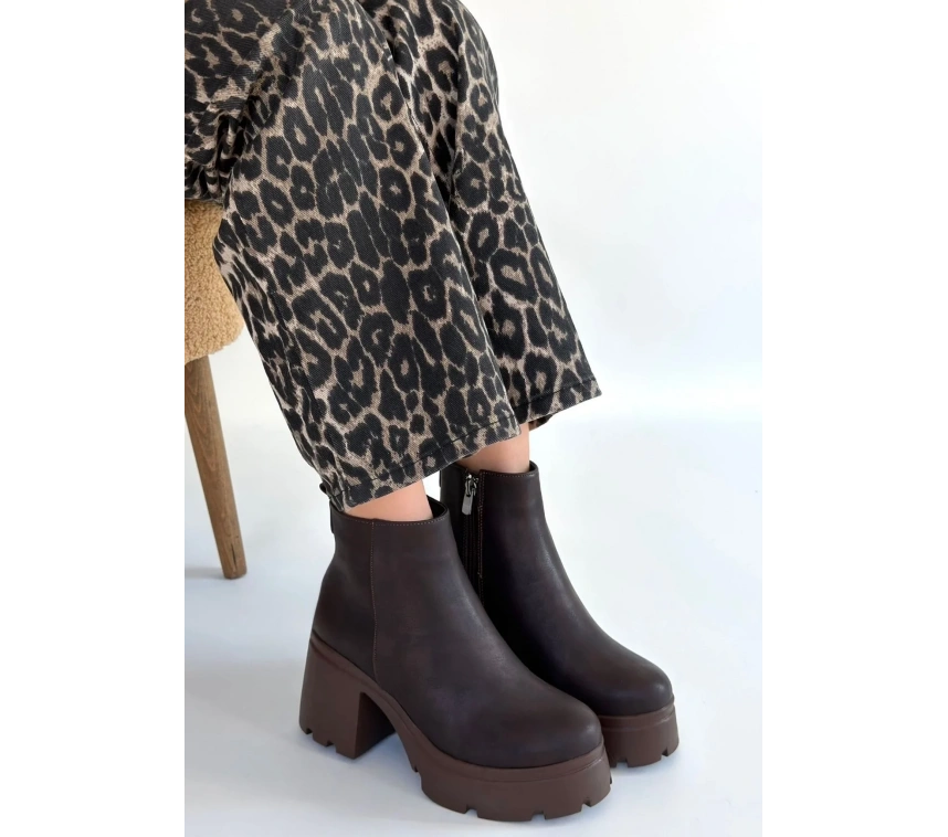 Belay Acı Kahve Nubuk Topuklu Bot