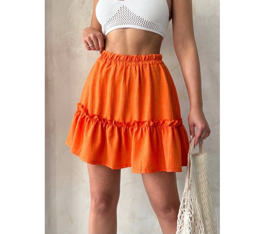 Çingene keten etek turuncu s24808