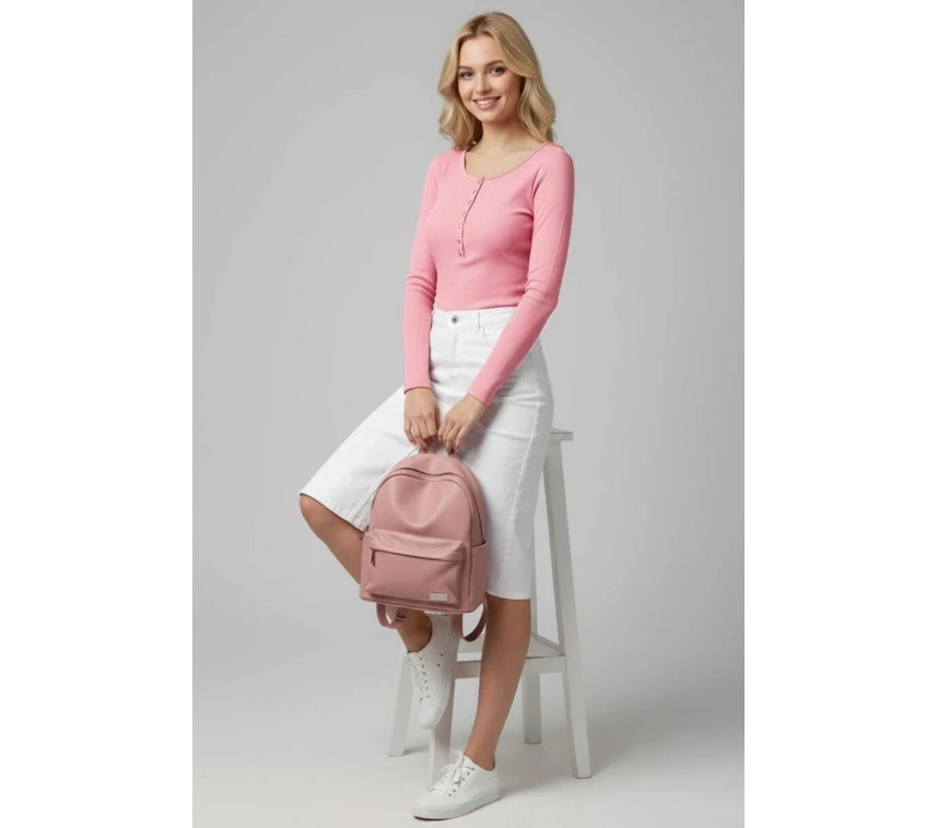 Çıtçıt Detaylı Bluz Pembe