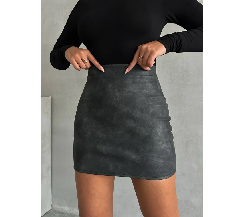 Eskitme deri mini etek