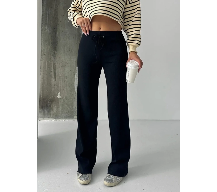 Fit comfort siyah salaş pantolon A6011