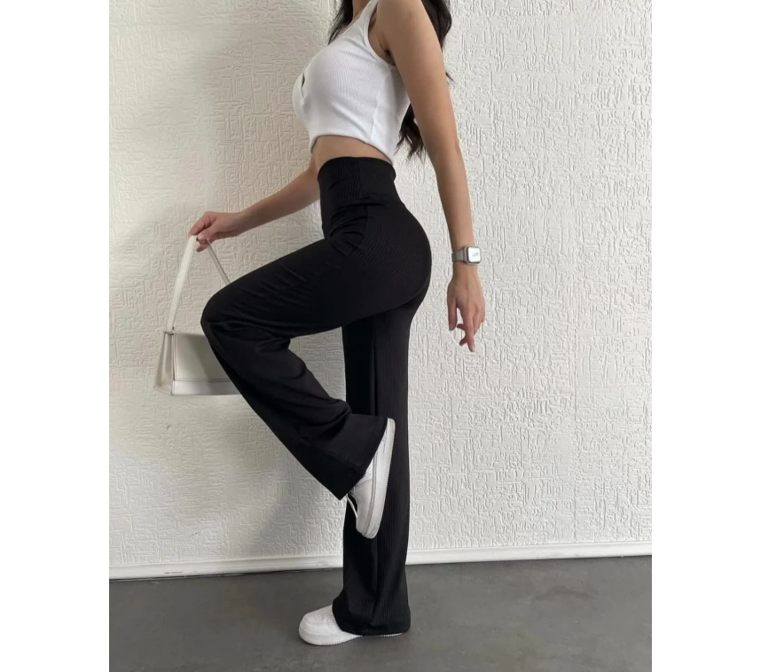 fitilli palazzo pantolon siyah