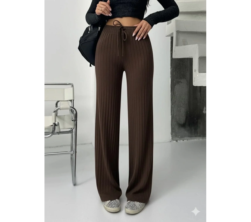 Fitilli şardonlu pantolon kahve a4058