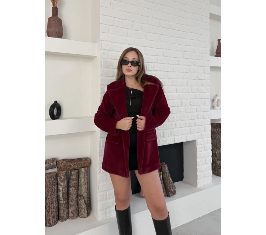 Fok ceket premıum kalite bordo st255860