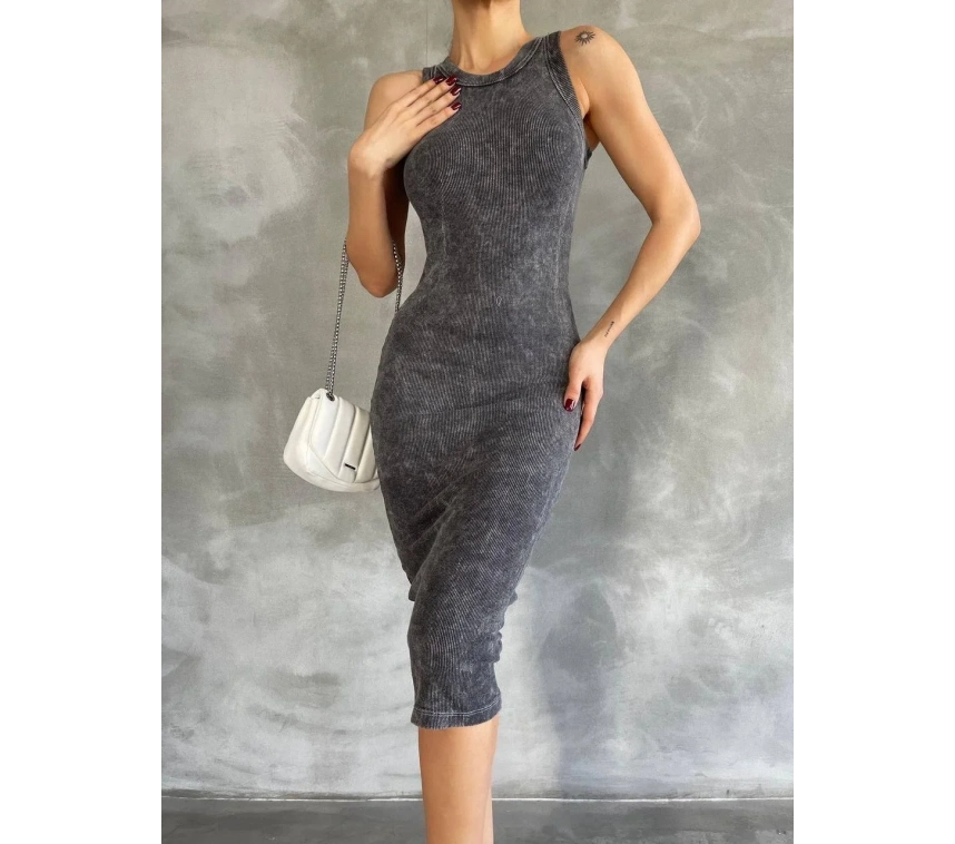 Halter yaka elbise aşit yıkamalı