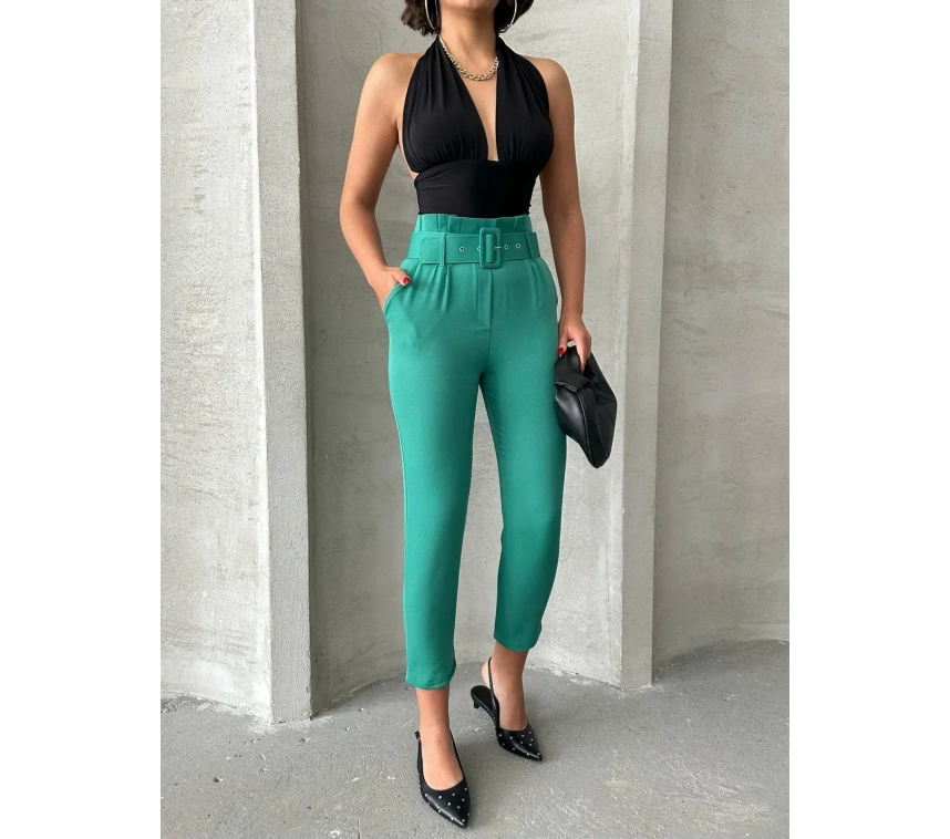 Kemerli havuç pantolon