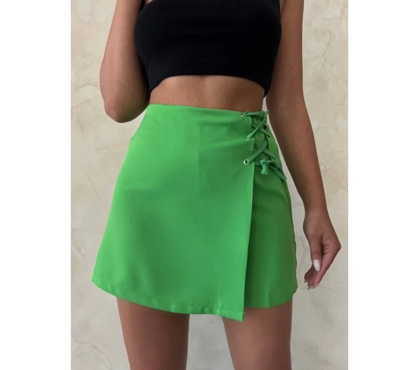 Kuş gözü şort etek yeşil s25819