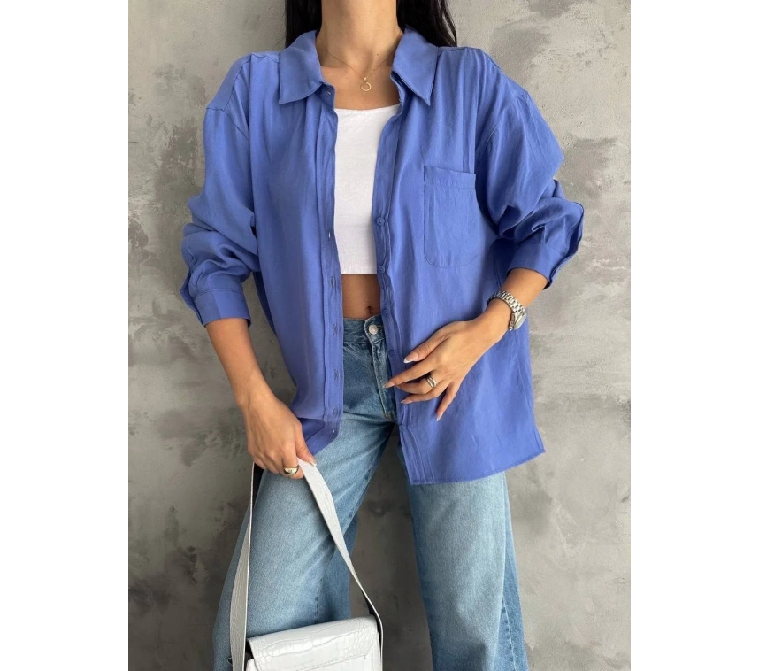 Modal oversize cepli gömlek