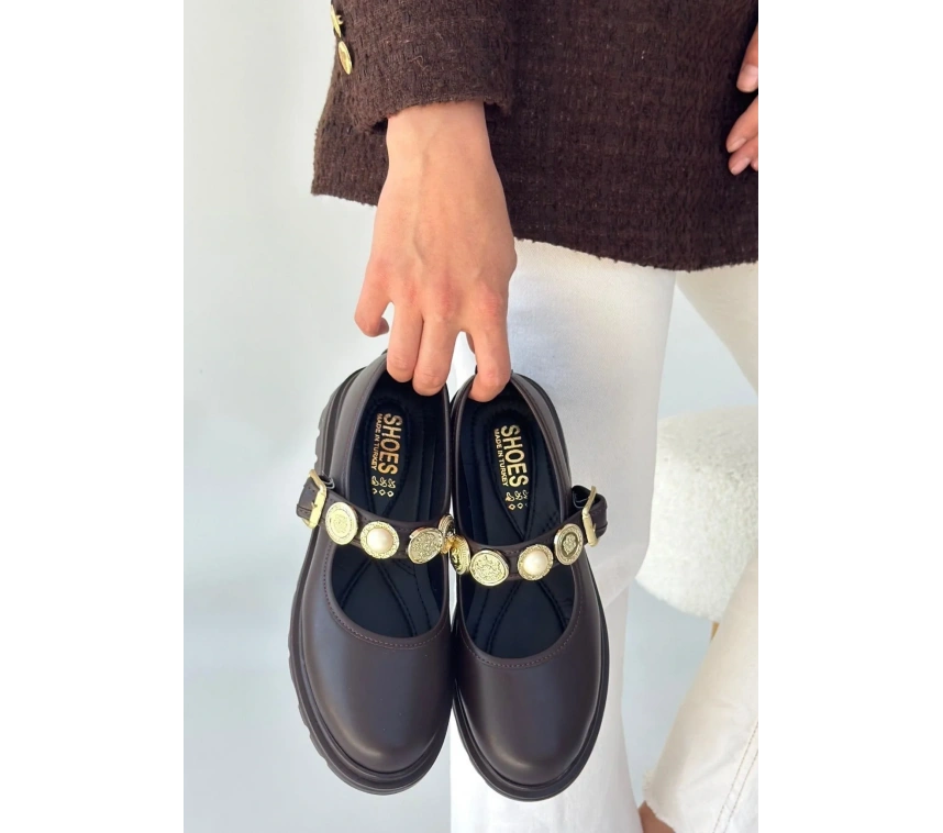 Okira Kahverengi Cilt Oxford Ayakkabı