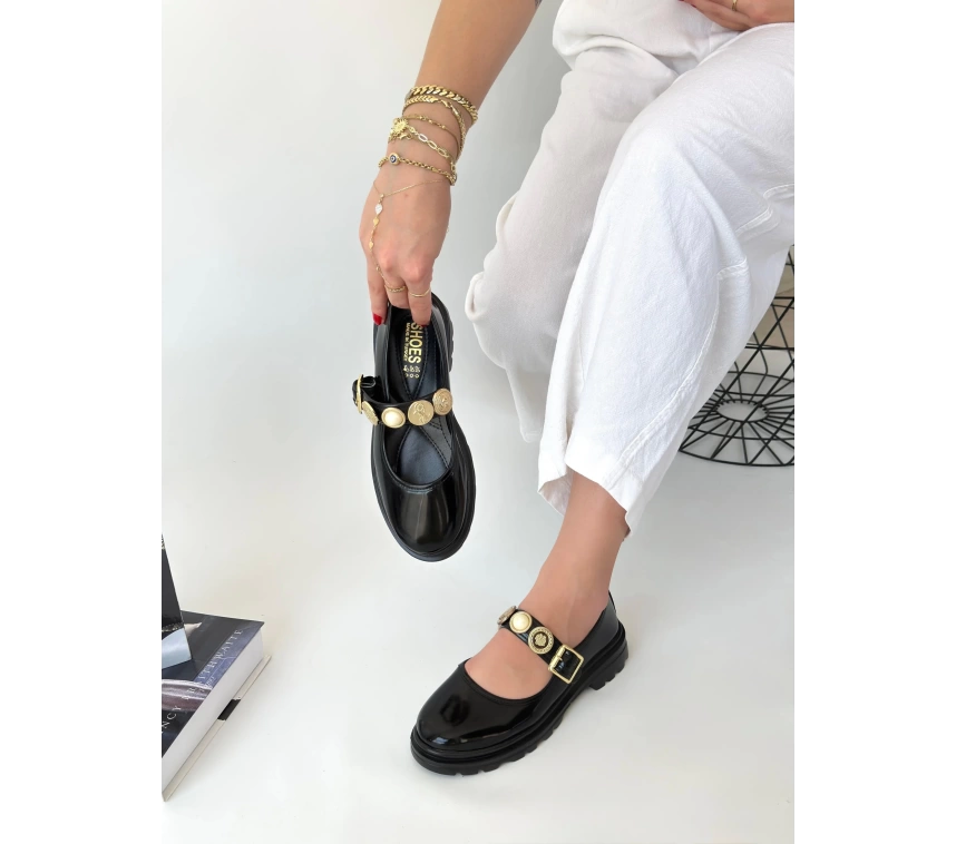 Okira Siyah Rugan Oxford Ayakkabı