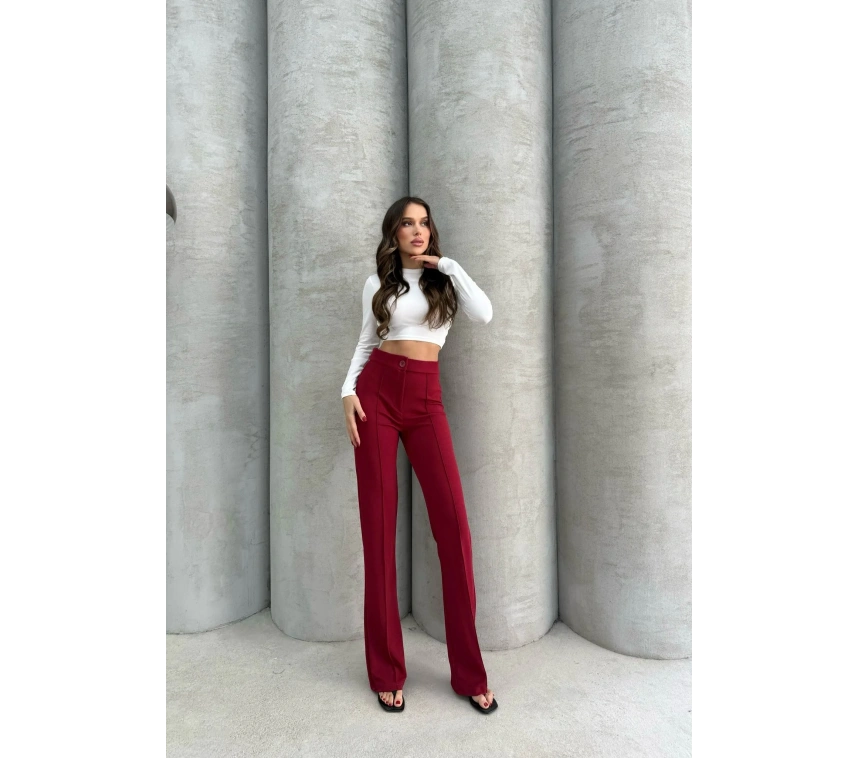 Önü cumalı ithal krep pantolon