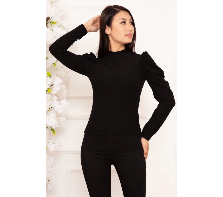 Prenses kol bluz siyah