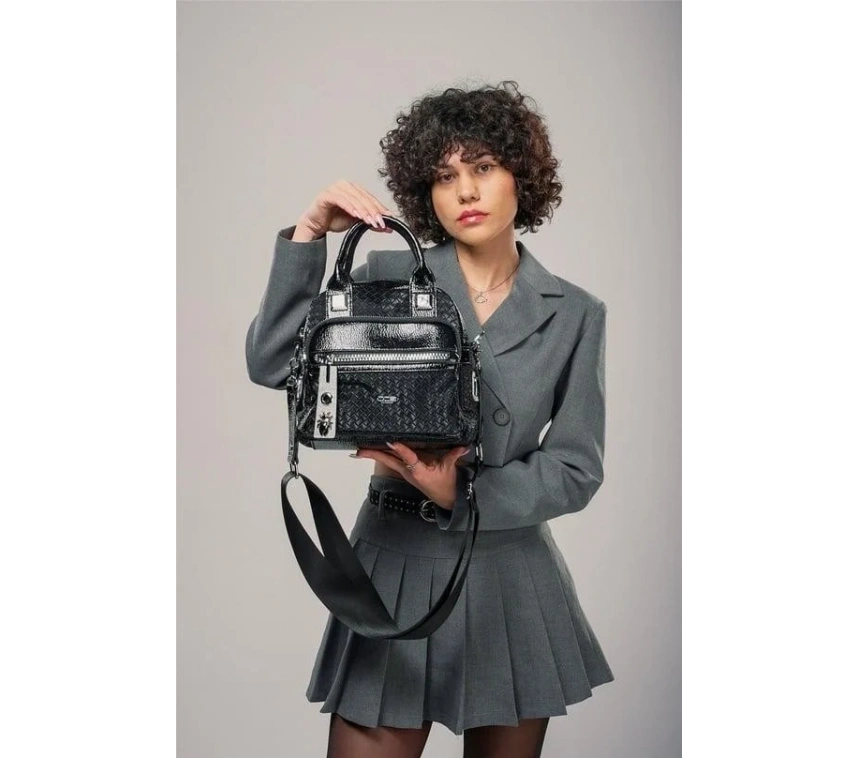 Şaty Siyah Cilt Ve Omuz Çantası