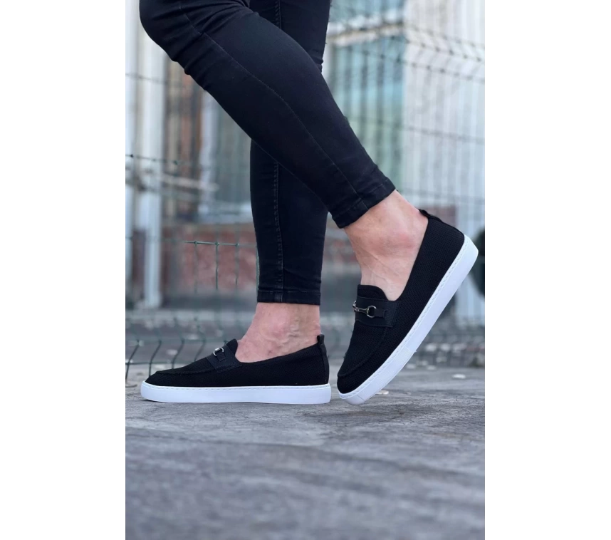 WG060 Siyah Triko Babet Erkek Casual Ayakkabı