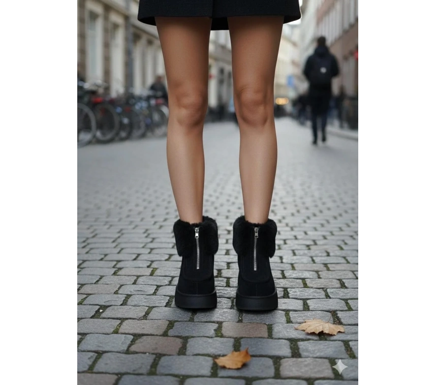 Zinya Siyah Süet Bot