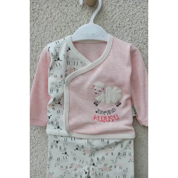 Eterelle Annesinin Kuzusu Şapkalı Eldivenli 5li Kız Zıbın Seti