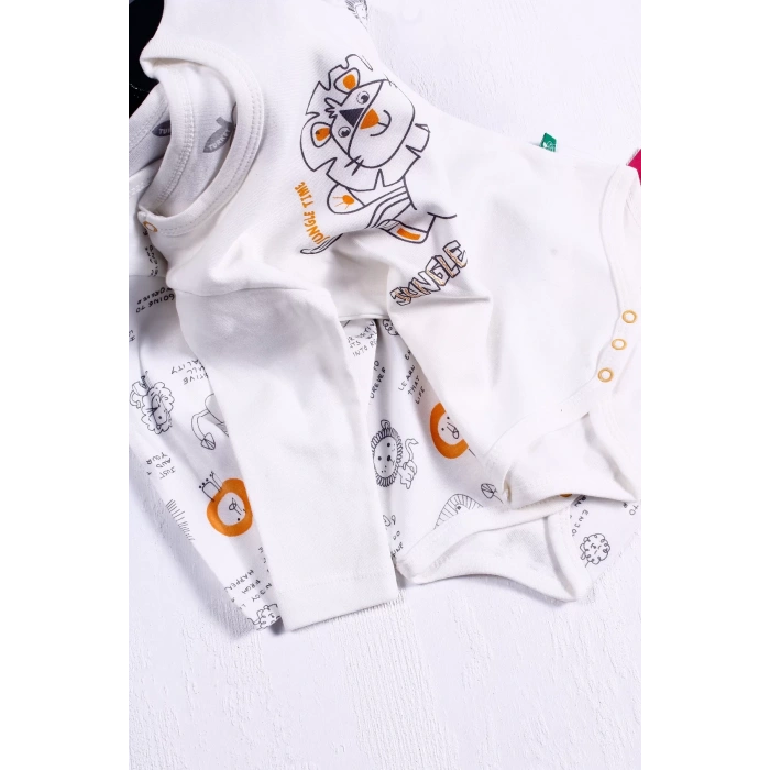 Eterelle Aslan Desenli Uzun Kol 2li Erkek Bebek Body