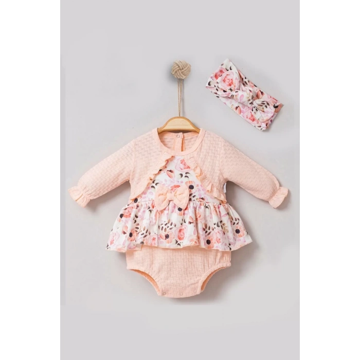 Eterelle Bahar Çiçekleri Desenli Bandanalı Kız Bebek Romper