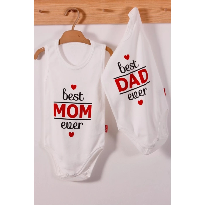 Eterelle Best Mom Ve Dad Desenli Askılı Unisex Body