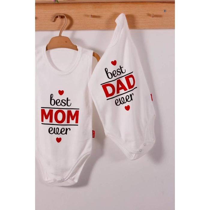 Eterelle Best Mom Ve Dad Desenli Askılı Unisex Body