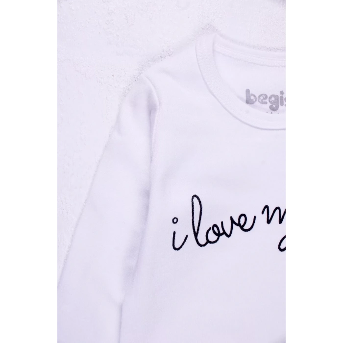 Eterelle Bıyık Gözlük Desenli 3lü Erkek Bebek Takımı