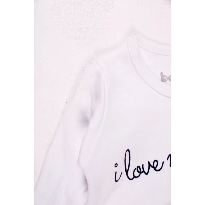 Eterelle Bıyık Gözlük Desenli 3lü Erkek Bebek Takımı